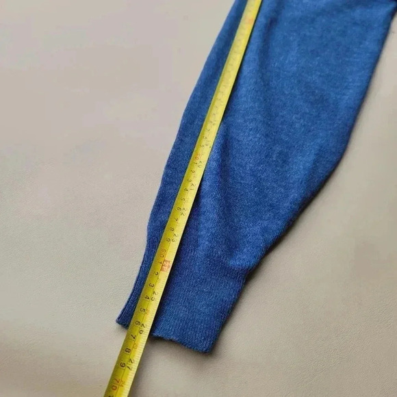 NWT VTG Christopher Hayes Sweater Mens Blue Denim Heather Pullover V Neck Sz M - Picture 4 of 10